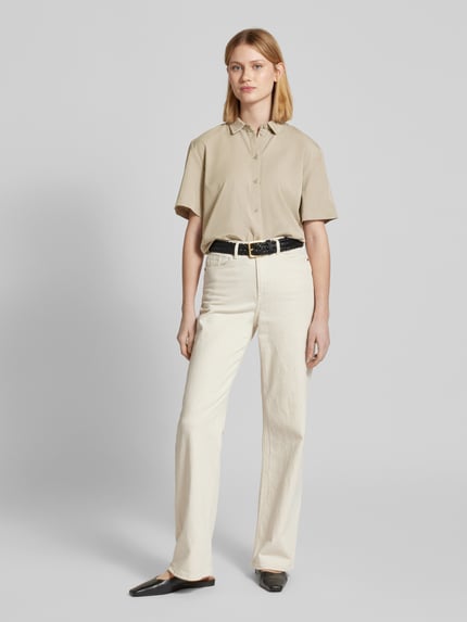 Jake*s Casual Bluzka o kroju regular fit z listwą guzikową na całej długości Ziemisty brązowy 1