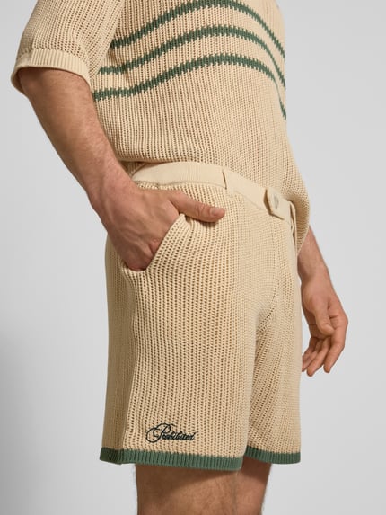 PROHIBITED Strickshorts mit Label-Stitching Offwhite 3