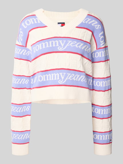 Tommy Jeans Sweter z dzianiny o kroju regular fit z czystej bawełny Złamany biały 2