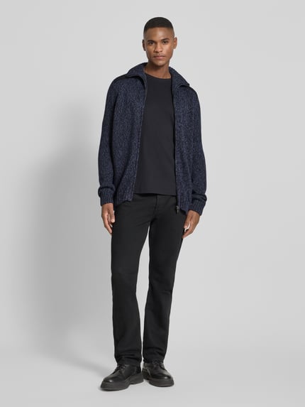 RAGMAN Gebreid jack met ribboorden Marineblauw - 1