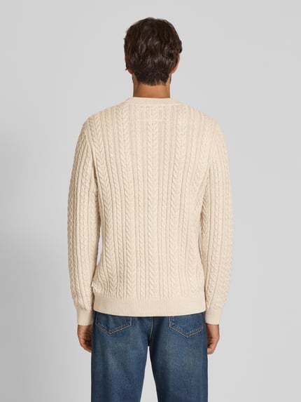 JACK & JONES Premium Sweter z dzianiny z prążkowanymi wykończeniami model ‘BLUSEAN’ Złamany biały melanż 5