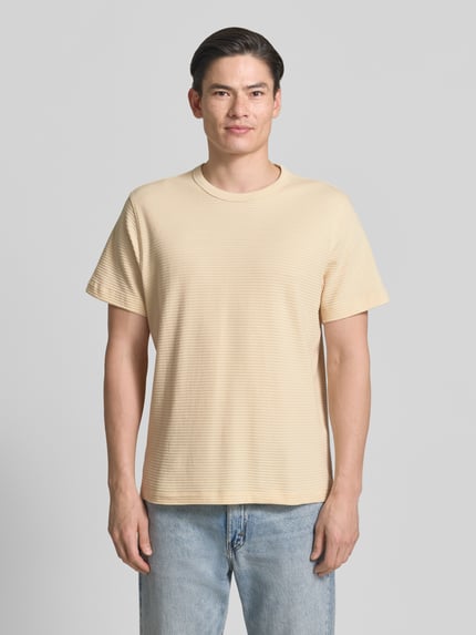 Selected krój regular fit t-shirt z czystej bawełny model 'COOPER' Piaskowy 4