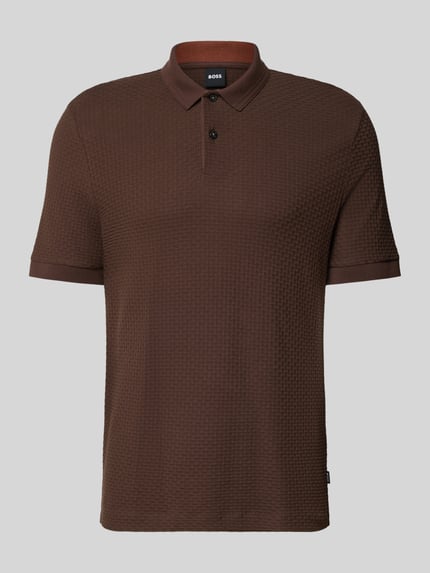 BOSS Regular Fit Poloshirt aus reiner Baumwolle Modell 'Parlay' Dunkelbraun 1