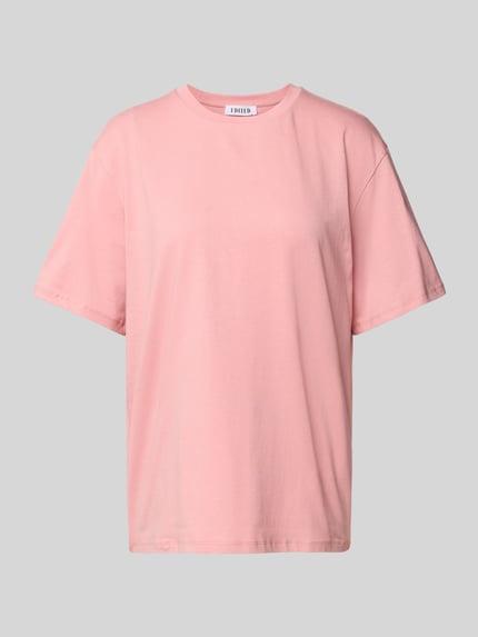 T-Shirt mit geripptem Rundhalsausschnitt Modell 'Milly' Shop The Look MANNEQUINE