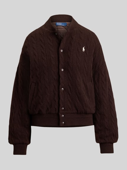 Polo Ralph Lauren Bomberka o kroju relaxed fit z mieszanki wełny i kaszmiru Ciemnobrązowy 2