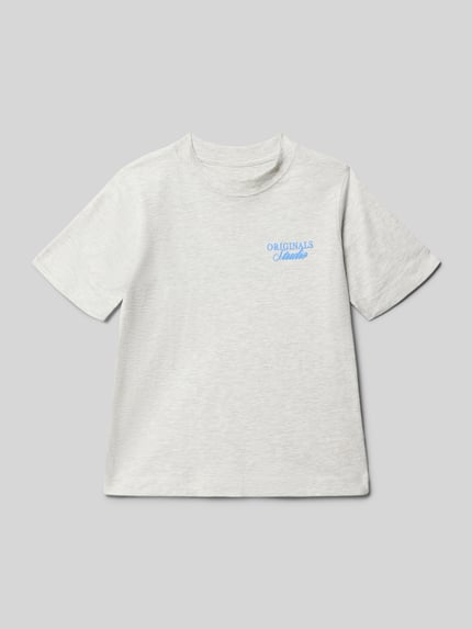 JACK & JONES Regular fit T-shirt met statementprint Model 'Bro' Lichtgrijs gemêleerd - 1