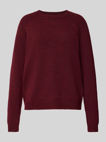 PIECES Regular Fit Strickpullover mit Raglanärmeln Modell 'JULIANA' Dunkelrot 2