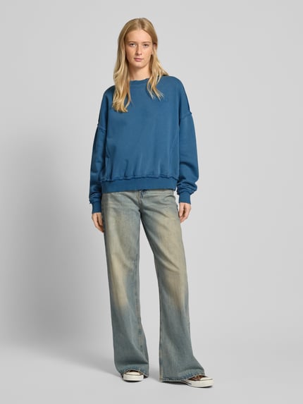 GUESS Jeans Oversized sweatshirt met labelstitching, model 'GO' Jeansblauw - 1
