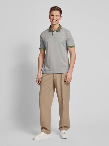 Fynch-Hatton Regular fit poloshirt met logostitching Olijfgroen - 1