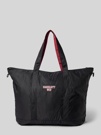 Carhartt Work In Progress Torba shopper z detalem z logo model ‘Alumni Tote Bag’ Czarny 4