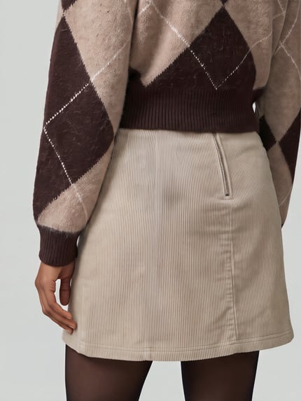 VERO MODA Mini-Rock mit sichtbarem Rückenreißverschluss Sand 3