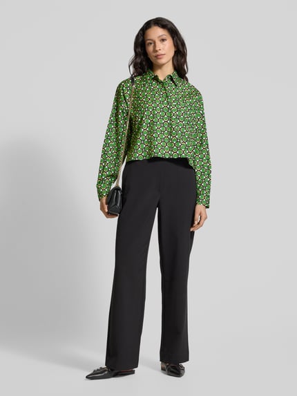 Weekend Max Mara Bluzka o kroju regular fit z kołnierzykiem koszulowym model ‘RAGTIME’ Zielony 1