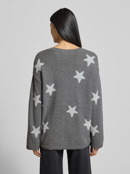 Smith and Soul Loose fit gebreide pullover met kasjmier Middengrijs gemêleerd - 5