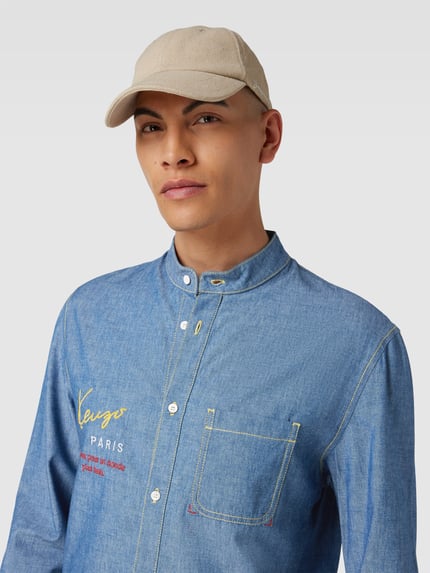 Kenzo Jeanshemd met maokraag Blauw - 3