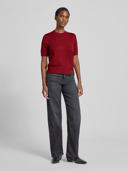 Liu Jo White Gebreid shirt met wol Donkerrood - 1