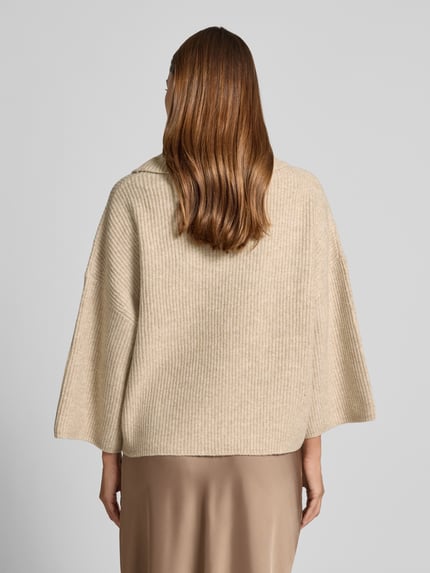 COMMA Relaxed Fit Strickpullover mit Woll-Anteil Sand 5