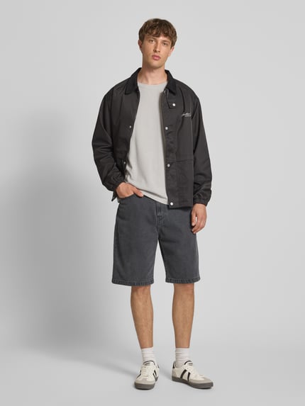 PEGADOR Oversized T-shirt met labelstitching, model 'Casan' Lichtgrijs - 1