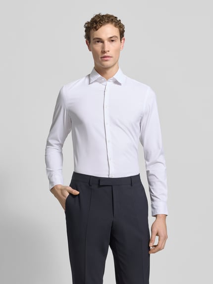 Jake*s Super Slim Fit Business-Hemd mit Knopfleiste Weiss 4