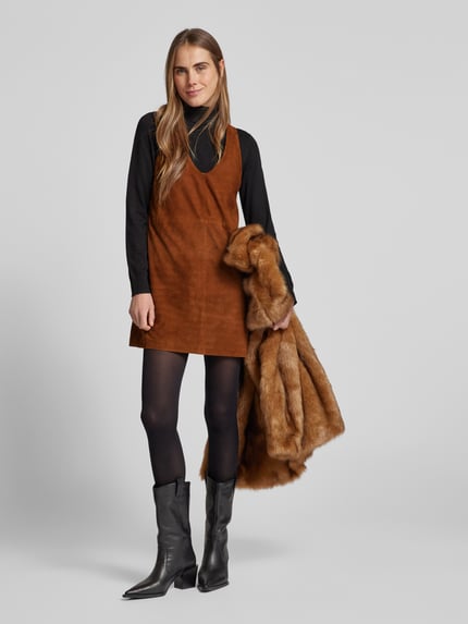 Zadig&Voltaire Mini-jurk in leerlook, model 'RASHA' Cognac - 1