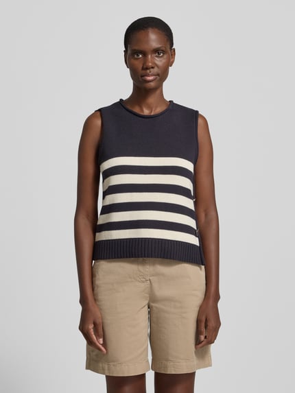 COMMA Stricktop mit Rollsaum Marine 4