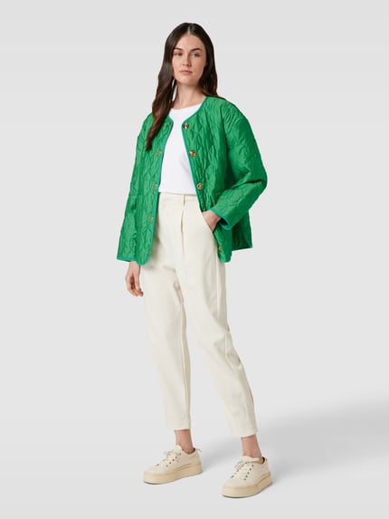 Rich & Royal Steppjacke mit Knopfleiste Gruen 1