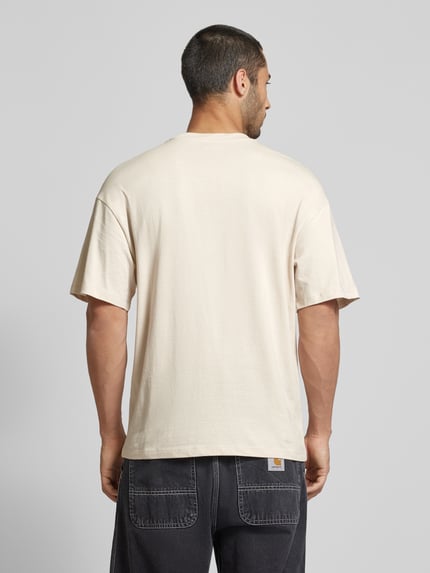 JACK & JONES T-Shirt mit geripptem Rundhalsausschnitt Modell 'BRADLEY' Offwhite 5
