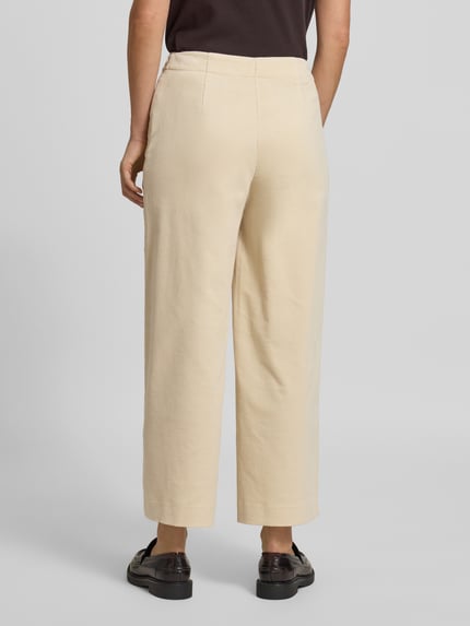 COMMA Wide leg pantalon met structuurmotief Zand - 5