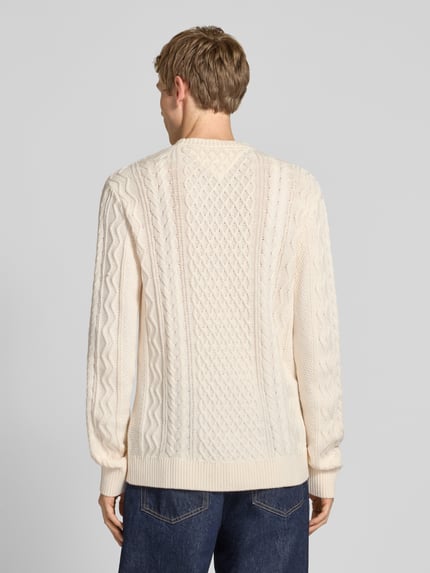 Tommy Jeans Regular Fit Strickpullover aus reiner Baumwolle Offwhite 5