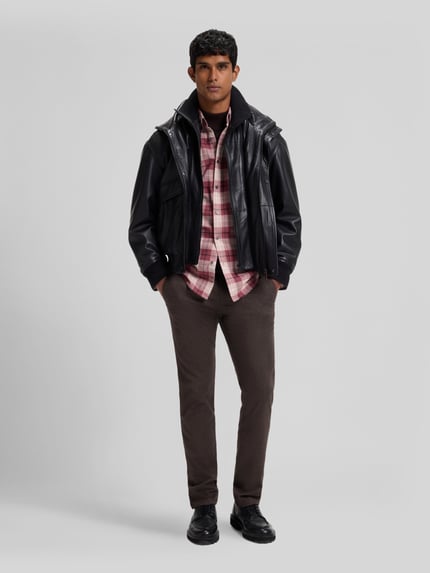 BOSS Orange Slim fit chino van katoenmix model 'Chino Slim 2' Donkerbruin - 1