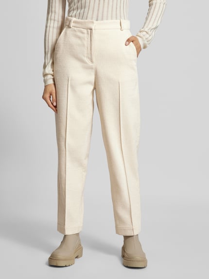 BOSS Straight Leg Stoffhose mit Baumwoll-Anteil Offwhite 4