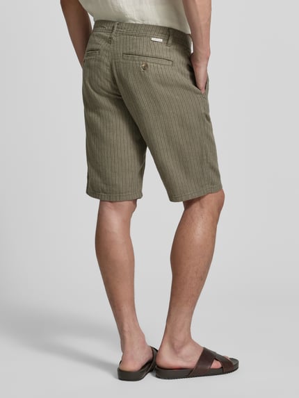 Tom Tailor Regular Fit Leinenshorts aus Leinen-Baumwoll-Mix Oliv 5