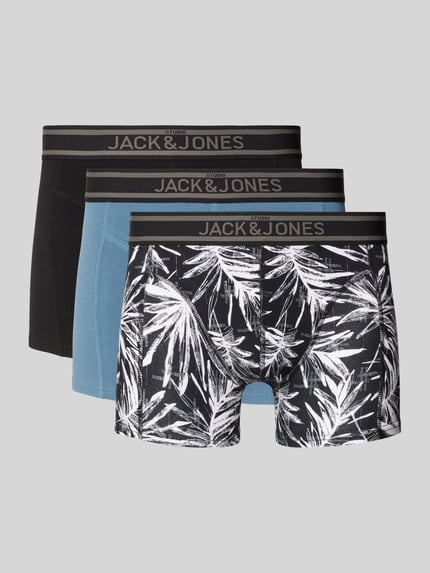 JACK & JONES Boxershort met elastische band met label in een set van 3 stuks, model 'RICHARD' Zwart - 1