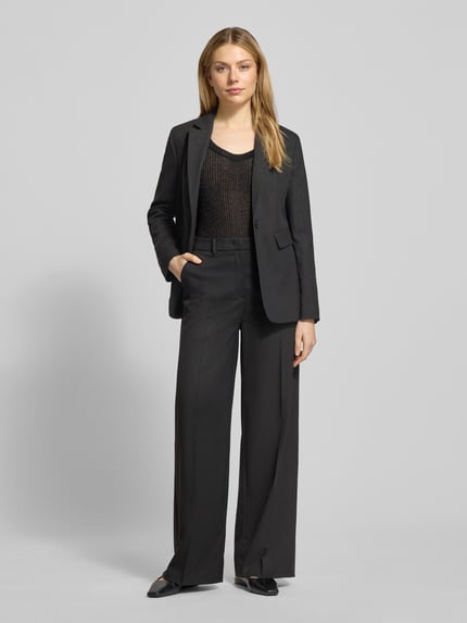 MORE & MORE Żakiet o kroju slim fit z kołnierzem z połami Czarny 1