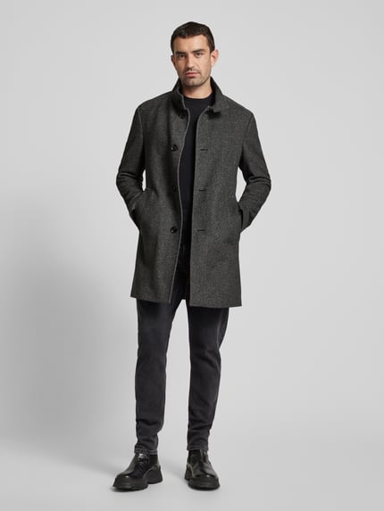 JOOP! COLLECTION Lange jas met opstaande kraag, model 'Maron' Antraciet - 1