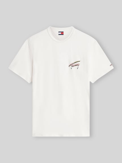 Tommy Jeans Relaxed Fit T-Shirt aus reiner Baumwolle Weiss 2