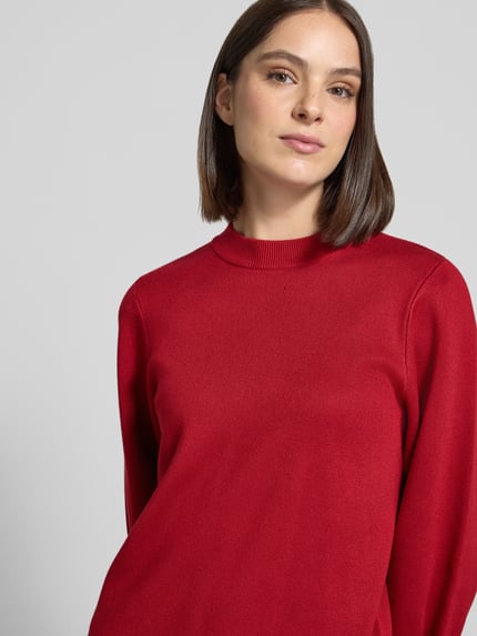 Jake*s Collection Pullover mit langen Bündchenärmeln Modell 'K106-comppleat' Kirsche 3