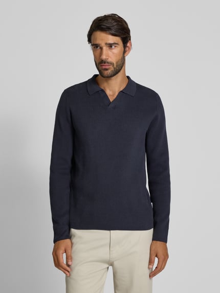 Lindbergh Relaxed Fit Pullover mit Strukturmuster Dunkelblau 4