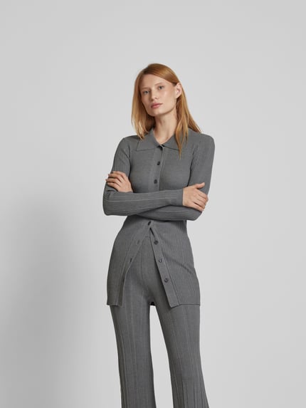Remain Cardigan met knoopsluiting Middengrijs - 4
