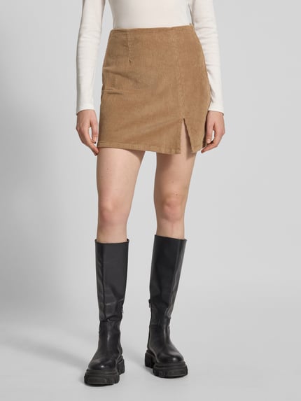 VERO MODA Spódnica mini o rozkloszowanym kroju z mieszanki bawełny model ‘LULA’ Piaskowy 4