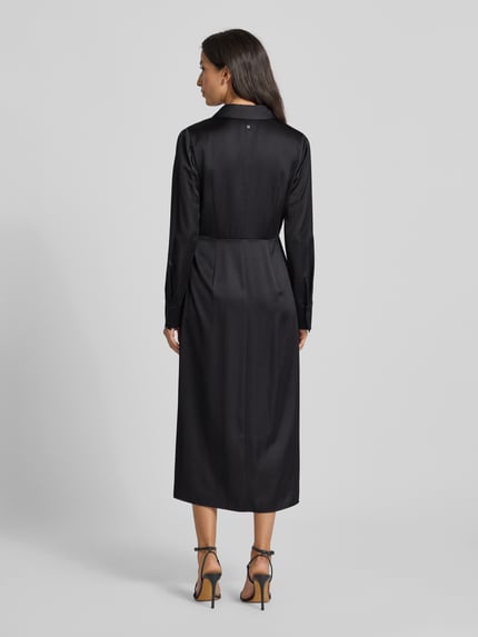 Marc Cain Midikleid aus Viskose-Mix mit V-Ausschnitt Black 5