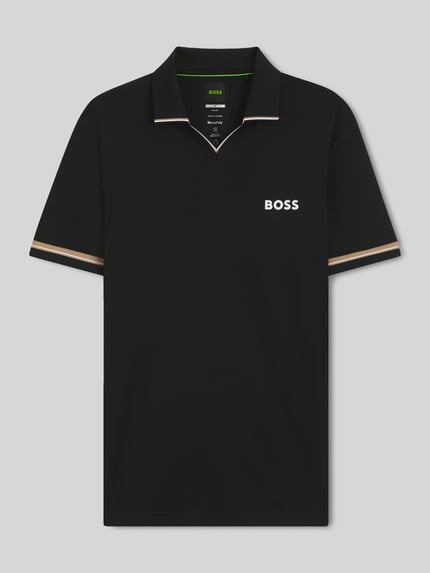 BOSS Green Koszulka polo o kroju slim fit z nadrukiem z logo model 'PL_TOC SERVE 2' Czarny 2