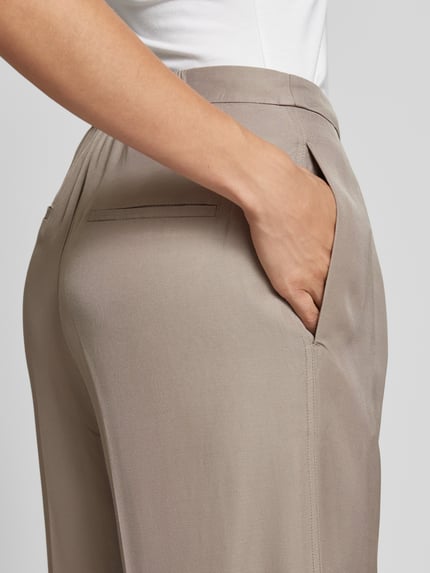 Calvin Klein Womenswear Anzughose aus Viskose-Mix mit Leinen-Anteil Sand 3