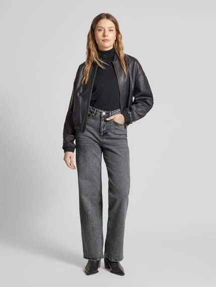 VERO MODA Jeansy z szeroką nogawką z mieszanki bawełny model ‘TESSA’ Średnioszary 1