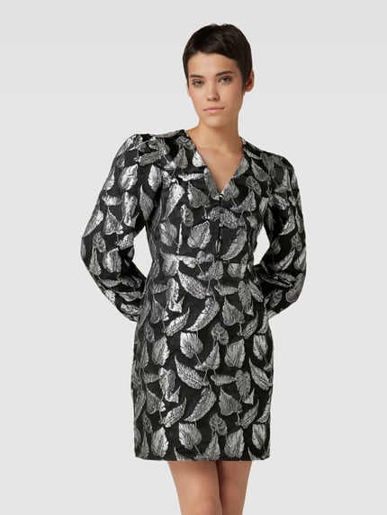 Selected Minikleid mit Allover-Muster Modell 'PAULA' Silber 4