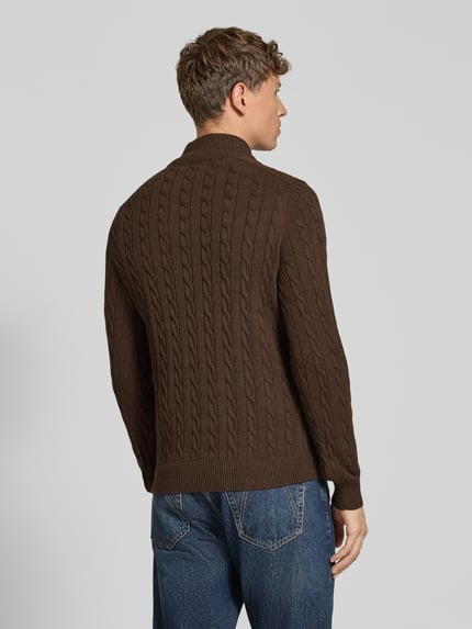 GANT Schipperstrui met half-zip Donkerbruin - 5