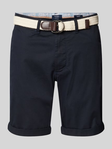 MCNEAL Slim Fit Bermudas mit Gürtel Marine 2