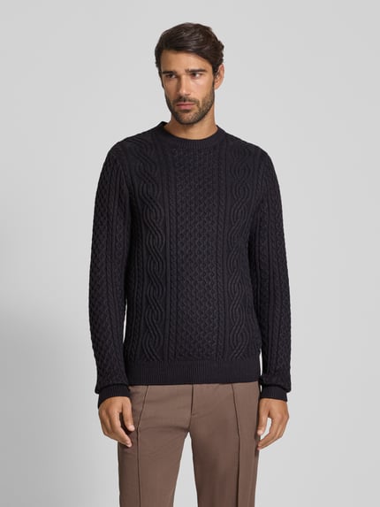 JACK & JONES Premium Gebreide pullover met ribboorden, model 'BLUSEAN' Marineblauw - 4