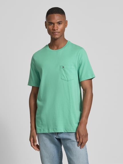Tommy Hilfiger T-shirt o kroju regular fit z czystej bawełny Miętowy 4