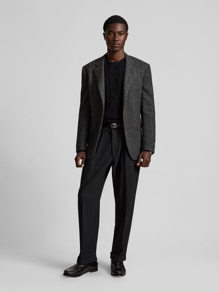 Polo Ralph Lauren Relaxed Fit Bundfaltenhose aus Wolle mit Bundfalte Anthrazit Melange 1