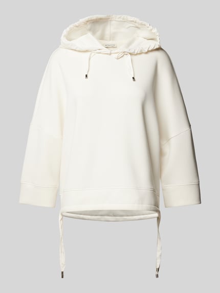 Tom Tailor Cropped Hoodie aus Scuba mit 3/4-Arm Offwhite 2